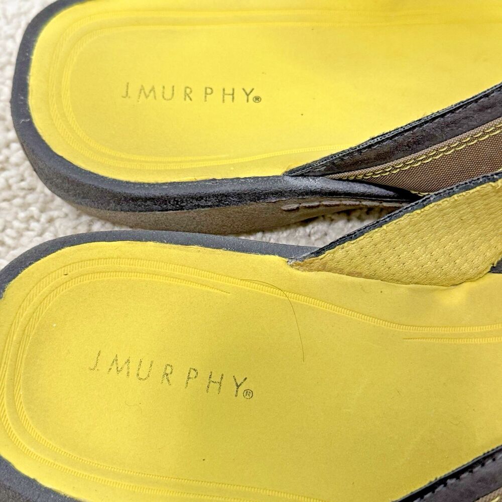 Johnston Murphy Flip Flips Mens Size 10M Verona Sandals Thong Flip On Brown Gray - Picture 5 of 7